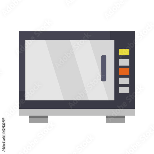 Vector illustration of a microwave with buttons on the right side.