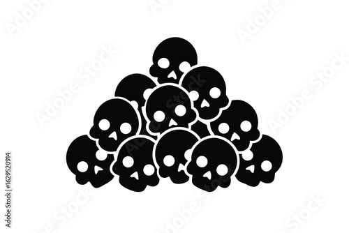 skull pile vector icon
