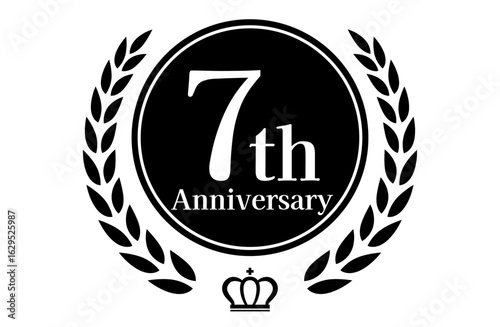 7周年記念、アニバーサリーのロゴベクターイラスト