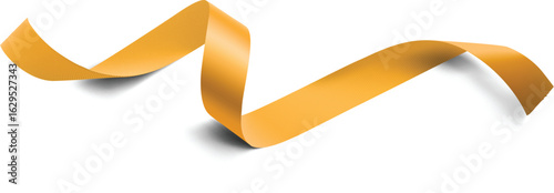 Golden ribbons. promotion retro decoration, yellow price sale. Realistic vector gold ribbon, Shiny old labels, wave banner elements