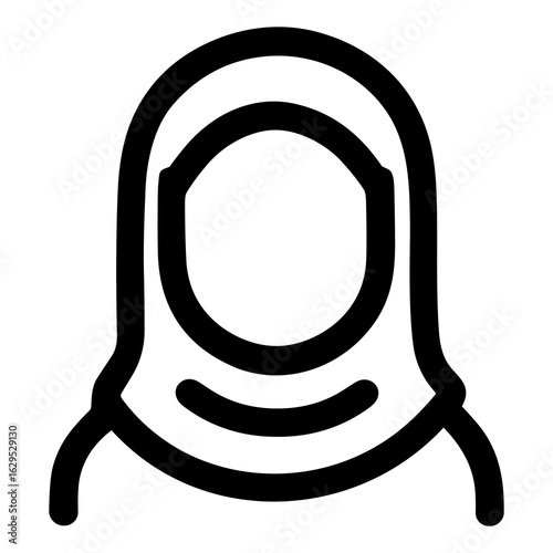 Minimalist Outline Balaclava Head Cover Accessory Protection Fashionable Line Art Icon