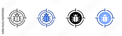 Bug icon sheet multiple style collection