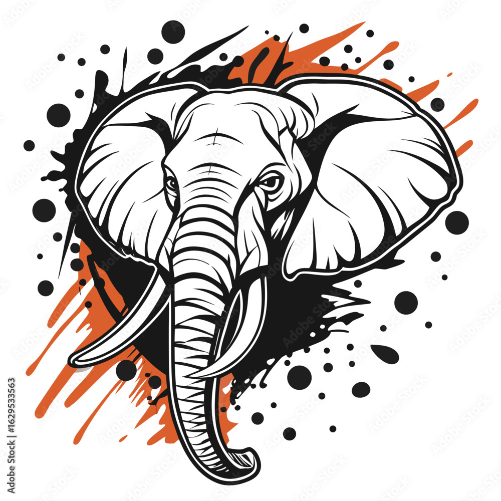 Obraz premium an elephant's face with a strong expression