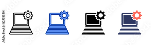 Laptop icon sheet multiple style collection