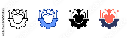 Technology icon sheet multiple style collection