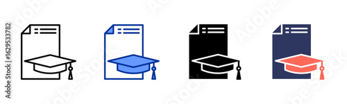 Education icon sheet multiple style collection