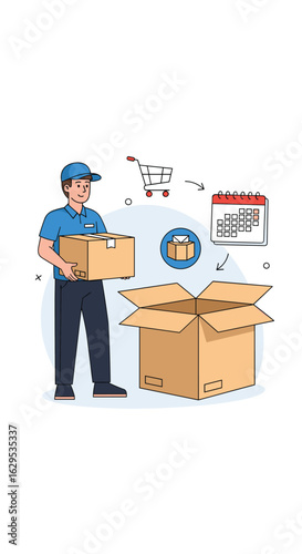 Professional courier delivering packages with a smile and efficiency for your shipping needs