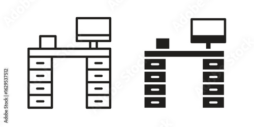 Workspace icon. simple, flat, black, outline.