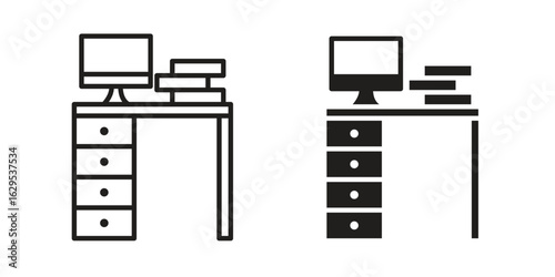 Workspace icon. simple, flat, black, outline.