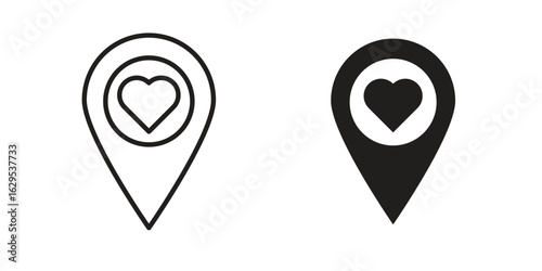 Wedding Location icon. simple, flat, black, outline.
