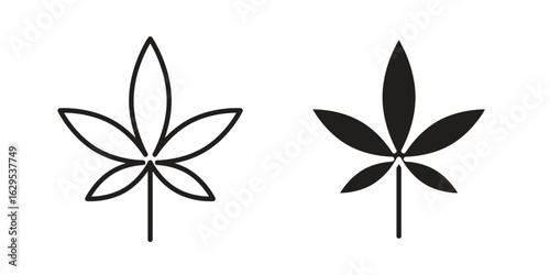Weed icon. simple, flat, black, outline.