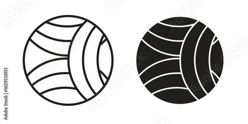 Volleyball ball icon. simple, flat, black, outline.