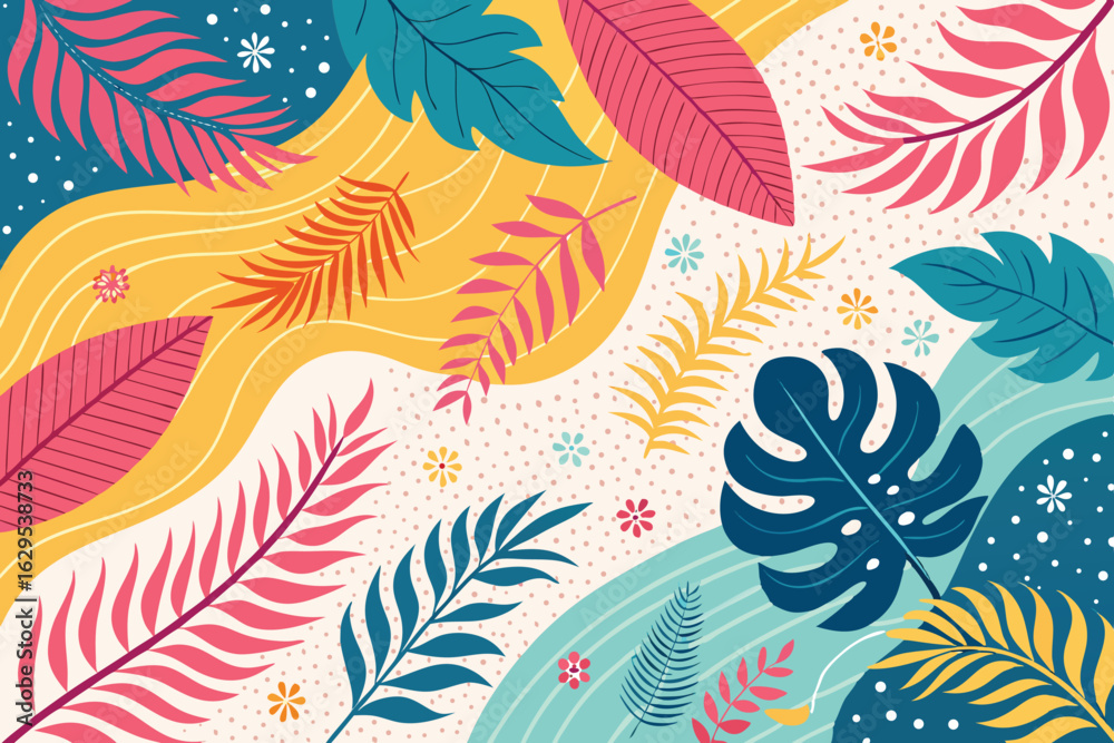 Fototapeta premium Colorful Abstract Pattern Background Illustration – Vibrant Modern Art Texture, Geometric Shapes, Dynamic Digital Design for Creative Projects and Visual Design Use