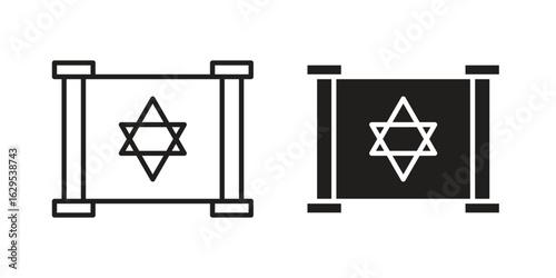 Torah icon. simple, flat, black, outline.