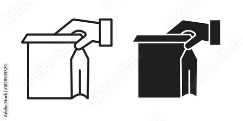 Take away icon. simple, flat, black, outline.