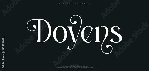 Doyens Modern alphabet letters font logo. Typography luxury minimal lettering fonts decorative wedding vintage retro logos. vector illustration