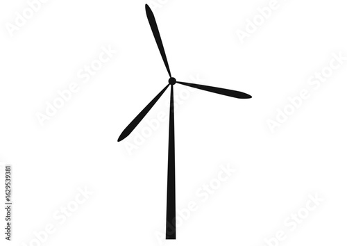 Vector graphic of wind turbine. Illustration made August 5th, 2025, Zurich, Switzerland.