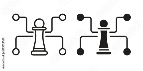 Strategical planning icon. simple, flat, black, outline.