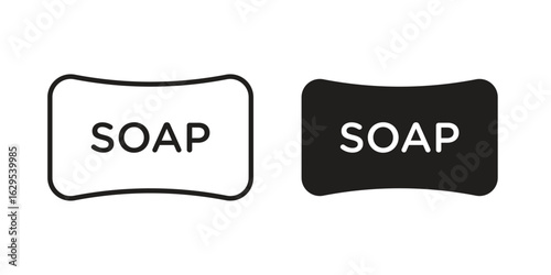 Soap bar icon. simple, flat, black, outline.