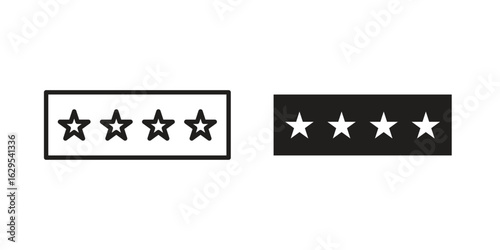 Rating icon. simple, flat, black, outline.