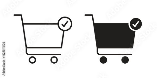 Purchase order icon. simple, flat, black, outline.