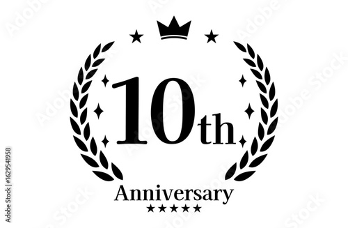 10周年記念、アニバーサリーのロゴベクターイラスト