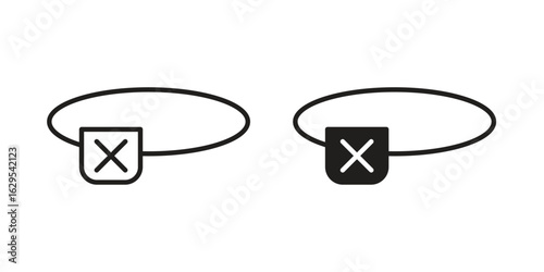 Pirate eye patch icon. simple, flat, black, outline.