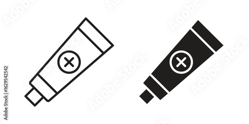 Ointment icon. simple, flat, black, outline.