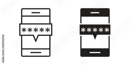 OTP icon. simple, flat, black, outline.