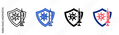 Vaccination icon sheet multiple style collection