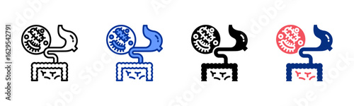 Microbiome icon sheet multiple style collection