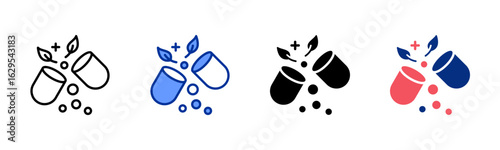 Nutraceuticals icon sheet multiple style collection