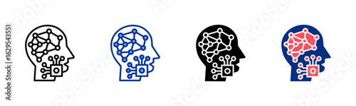 Neuroscience icon sheet multiple style collection