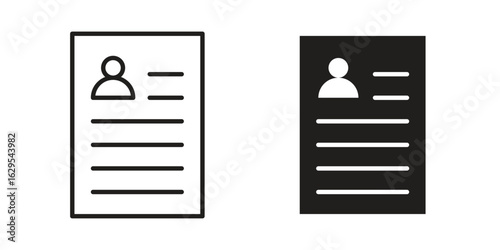 Job appslication icon. simple, flat, black, outline.