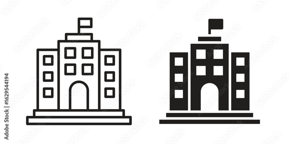 Fototapeta premium Institution icon. simple, flat, black, outline.