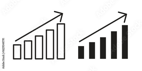 High Sales icon. simple, flat, black, outline.