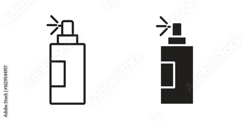 Hair spray icon. simple, flat, black, outline.