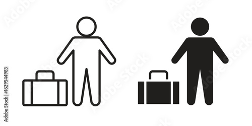 Guest icon. simple, flat, black, outline.