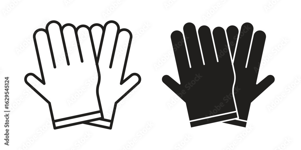 Obraz premium Gloves icon. simple, flat, black, outline.