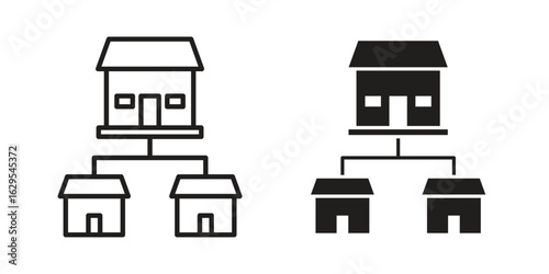 Franchise icon. simple, flat, black, outline.