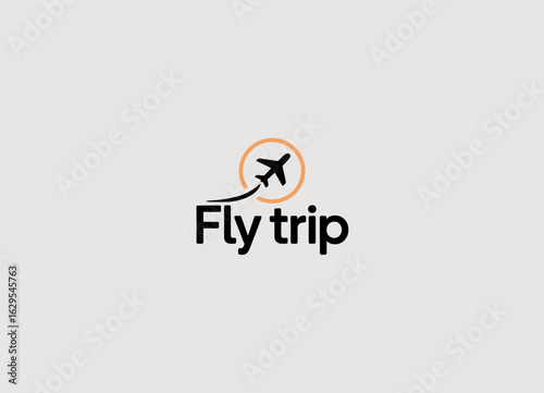 This logo features a sleek airplane icon within a circular design, symbolizing air travel and the joy of exploration, perfect for a travel or aviation-related business.