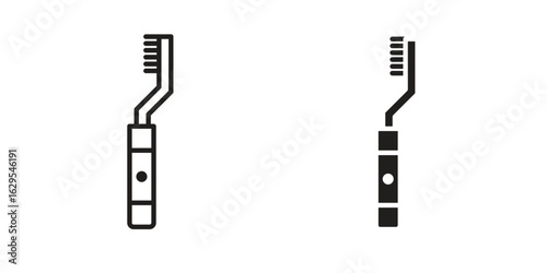 Electric toothbrush icon. simple, flat, black, outline.