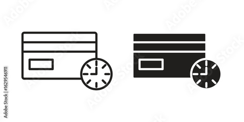 Credit history icon. simple, flat, black, outline.