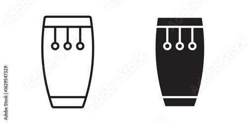 Conga icon. simple, flat, black, outline.