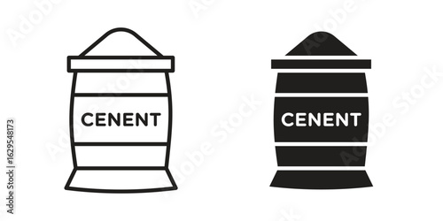 Cement icon. simple, flat, black, outline.
