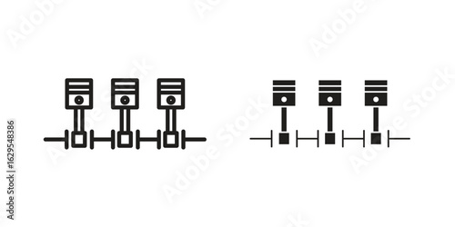 Car crankshaft icon. simple, flat, black, outline.