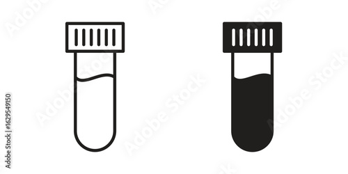 Blood sample icon. simple, flat, black, outline.