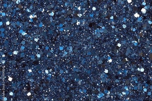 Dark Blue Glittering Confetti Texture Shining Surface Glamour Party Abstract