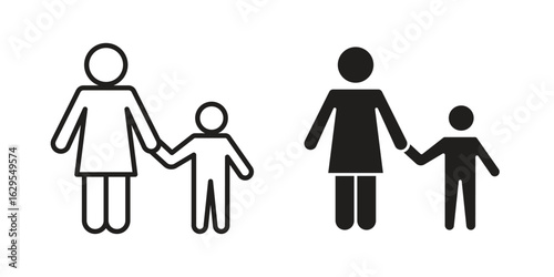 Baby sitter icon. simple, flat, black, outline.