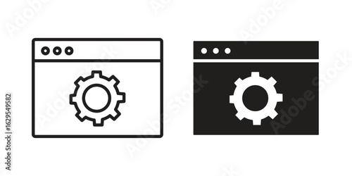 Backend icon. simple, flat, black, outline.